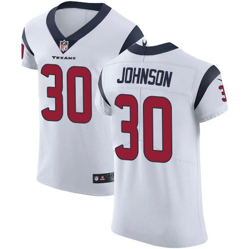 Nike Texans #30 Kevin Johnson White Men's Stitched NFL Vapor Untouchable Elite Jersey